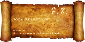 Hock Krisztofer névjegykártya